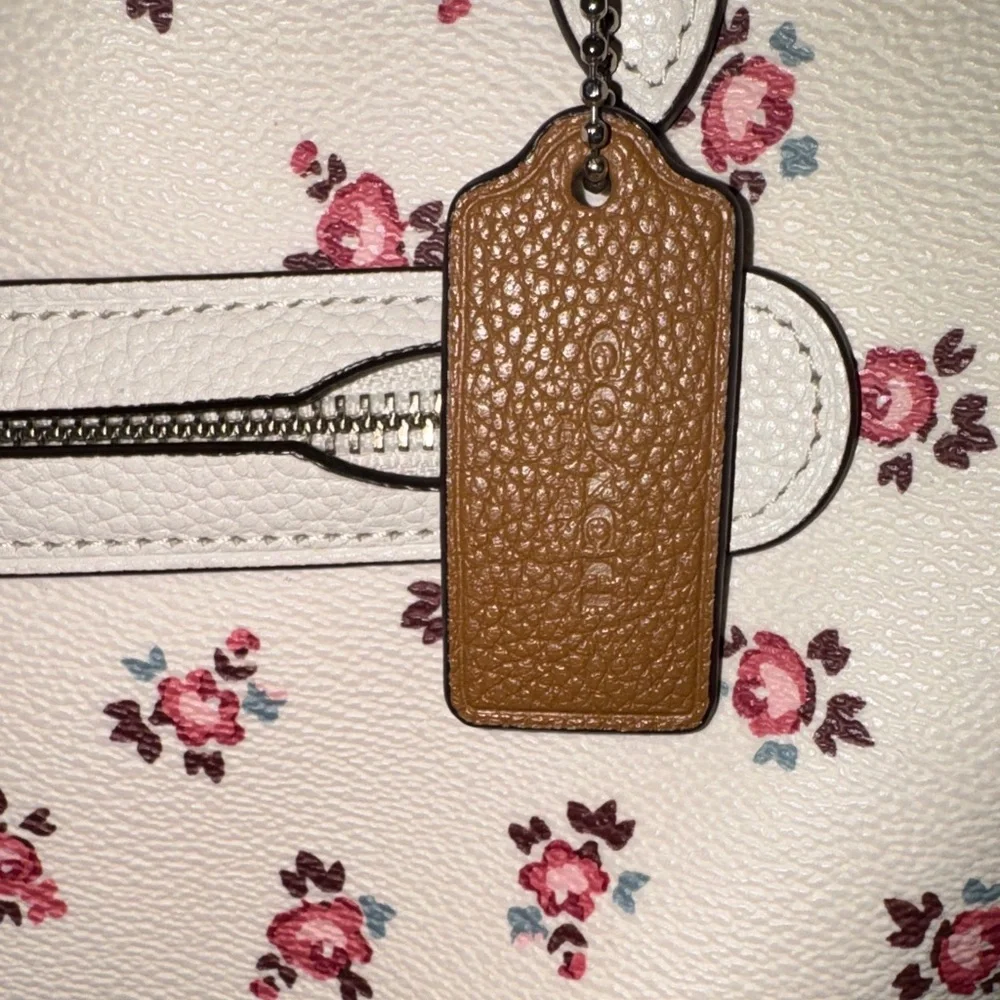 Coach 3 Pc Set EUC Cream Tote with Pink Floral Design - Picture 6 of 9